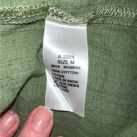 WOOLRICH Button Down Tunic Olive Green 100% Cotton shirt Medium - Picture 10 of 11